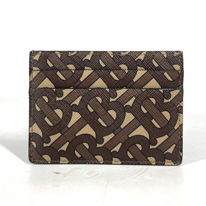 BURBERRY Card Case leather Brown TB logo unisex(Unisex)