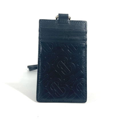 BURBERRY Card Case leather black TB logo unisex(Unisex)