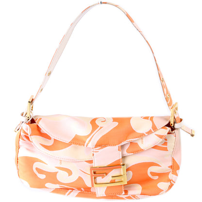 Fendi Psychedelic Swirl Satin Double Flapuette Bag