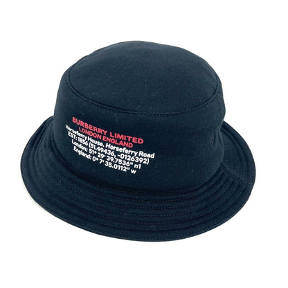 BURBERRY hat 8050066 cotton black logo mens L