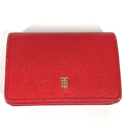 BURBERRY Folded wallet leather Red TB Women