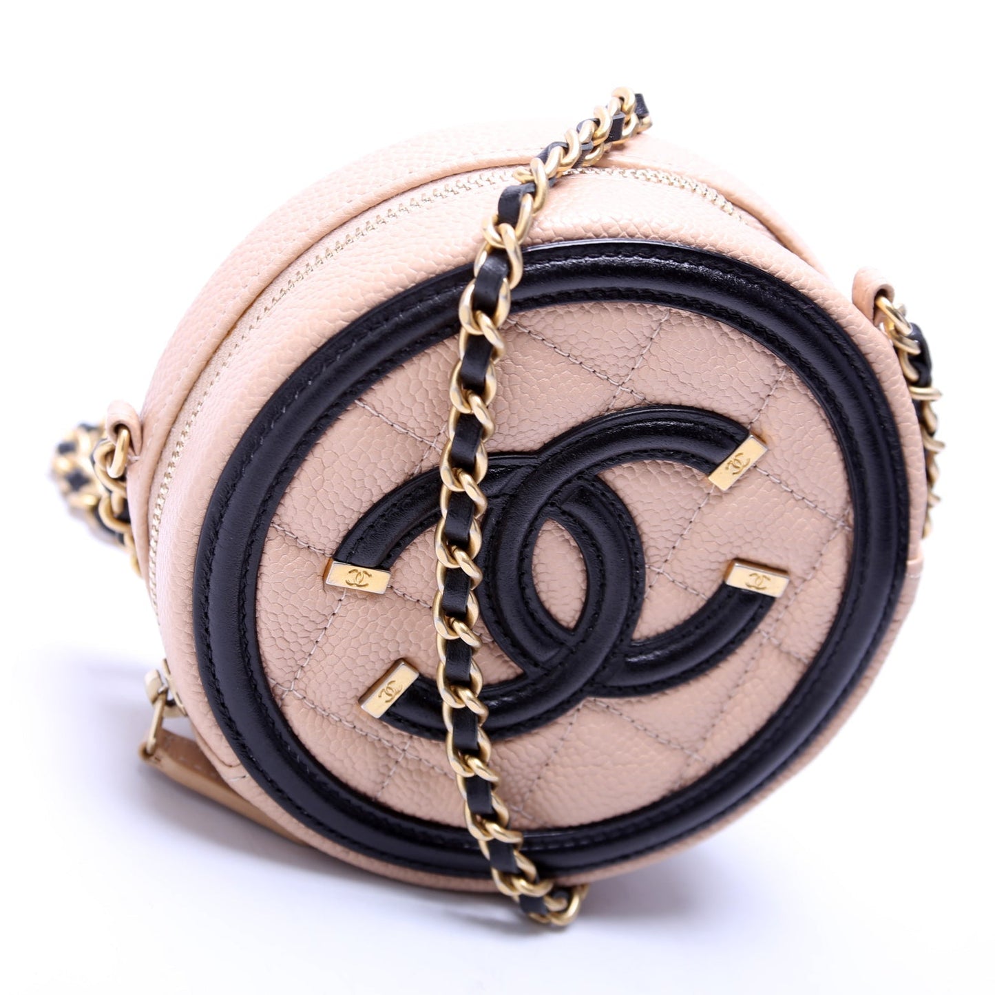 Chanel Filigree Round Crossbody Caviar 26M Bag