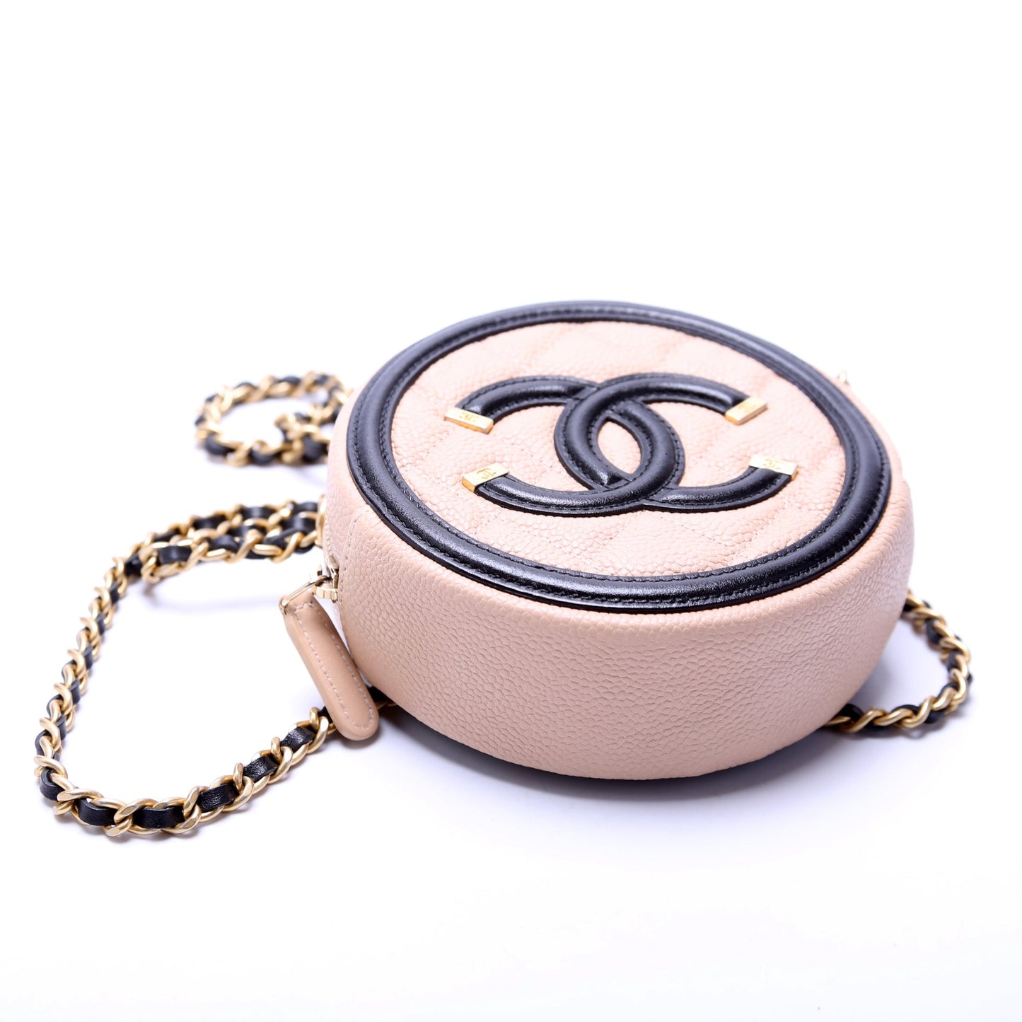 Chanel Filigree Round Crossbody Caviar 26M Bag
