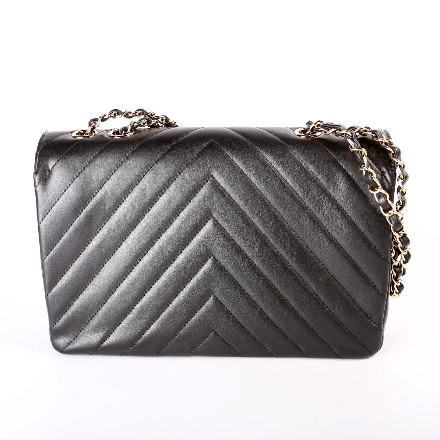 Chanel Statement Flap Large Quilted Chevron Calfskin 27M Bag