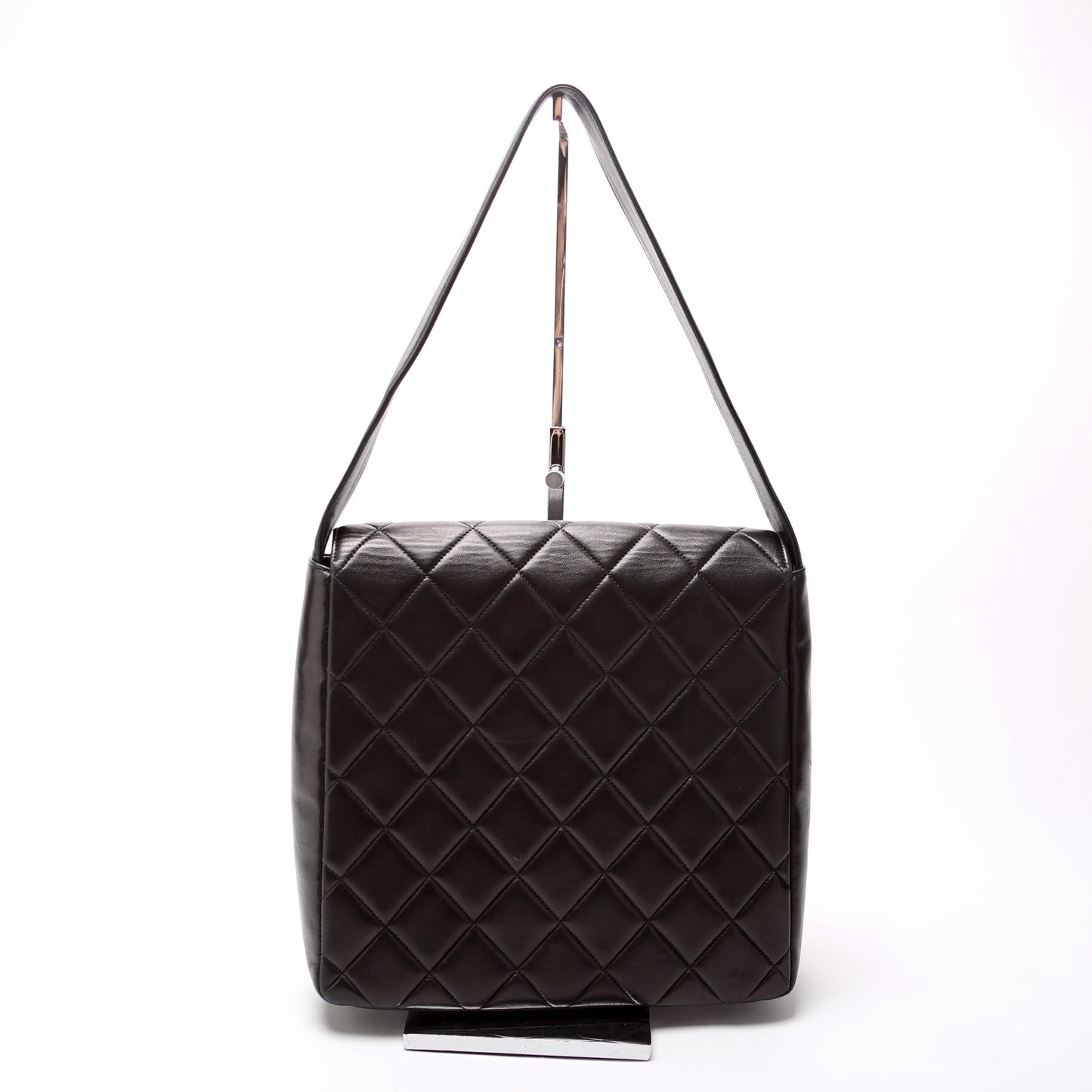 Chanel Double Turnlock Vintage Shoulder Lambskin Bag