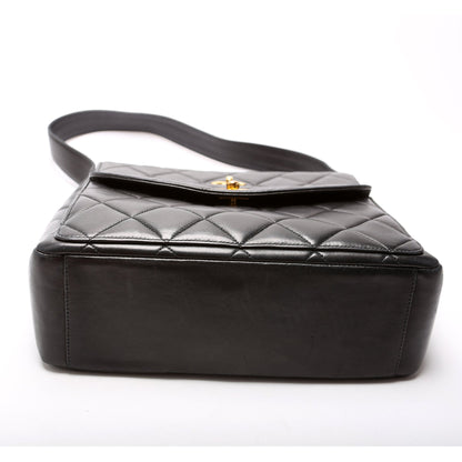 Chanel Double Turnlock Vintage Shoulder Lambskin Bag