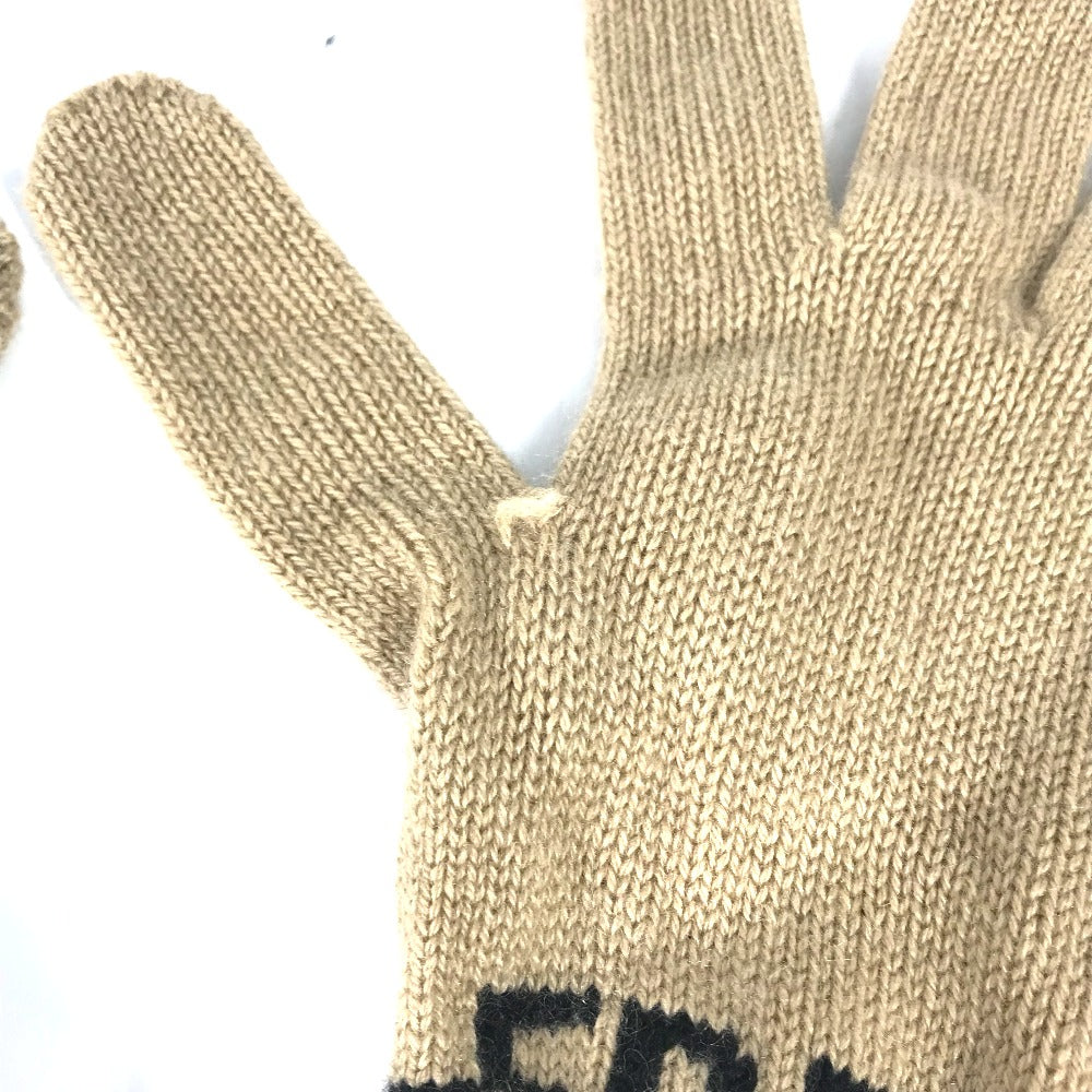 BURBERRY gloves wool beige By color logo Women