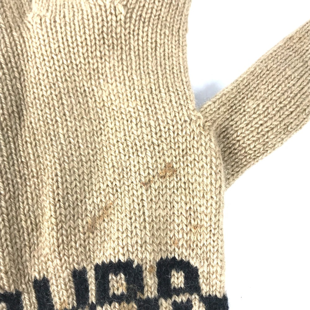 BURBERRY gloves wool beige By color logo Women