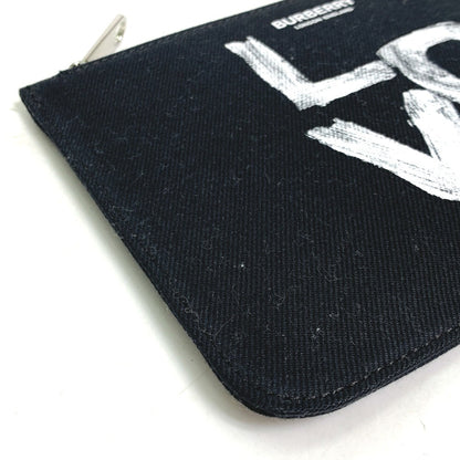 BURBERRY Pouch canvas black Makeup pouch Cosmetics Pouch LOVE Women