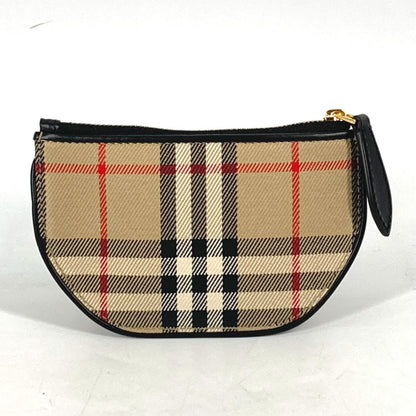 BURBERRY Coin case 8045031 Leather / canvas beige Coin Pocket Wallet Olympia Women