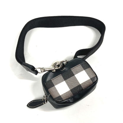 BURBERRY Coin case Leather, PVC black Coin Pocket Wallet check Women(Unisex)