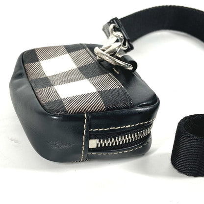 BURBERRY Coin case Leather, PVC black Coin Pocket Wallet check Women(Unisex)
