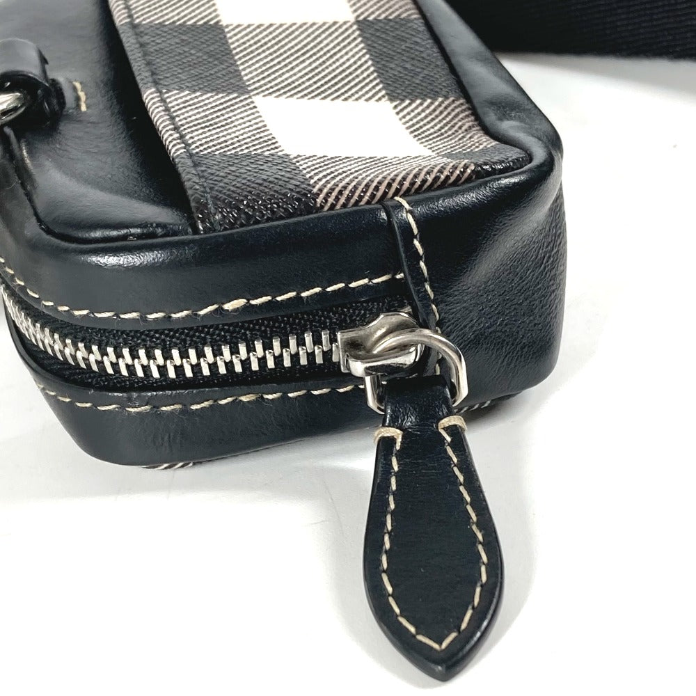 BURBERRY Coin case Leather, PVC black Coin Pocket Wallet check Women(Unisex)