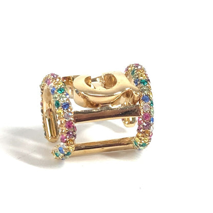 BURBERRY Earring metal gold logo rhinestone ear cuff unisex(Unisex)