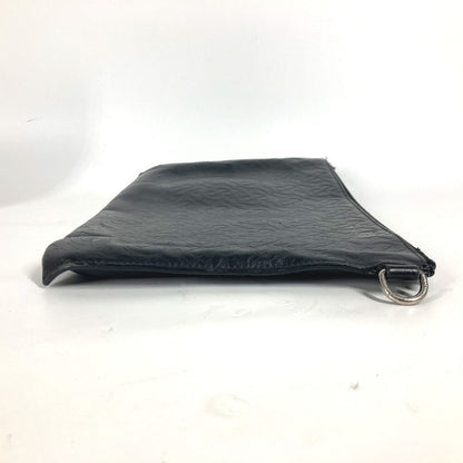 BURBERRY Clutch bag leather black TB logo mens
