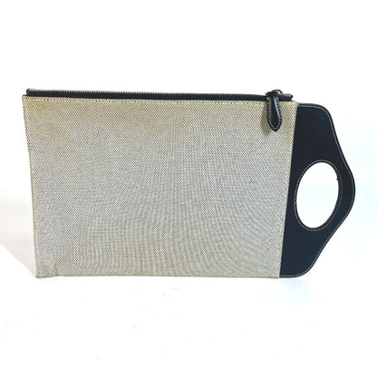 BURBERRY Clutch bag Leather / canvas gray logo mens