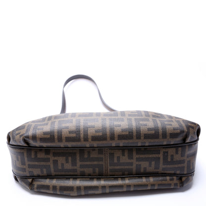 Fendi 8BR672 Zucca Coated Canvas Push Lock Shoulder Bag