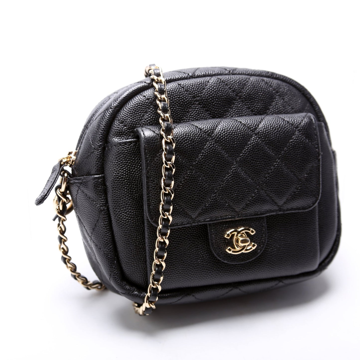 Chanel CC Day Camera Case Quilted Caviar 27M Bag
