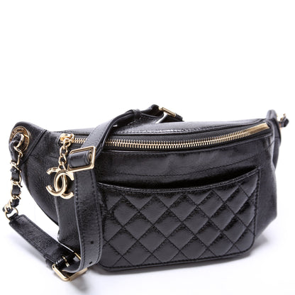 Chanel CC Waist Quilted Crumpled Glazed Lambskin 25M Bag