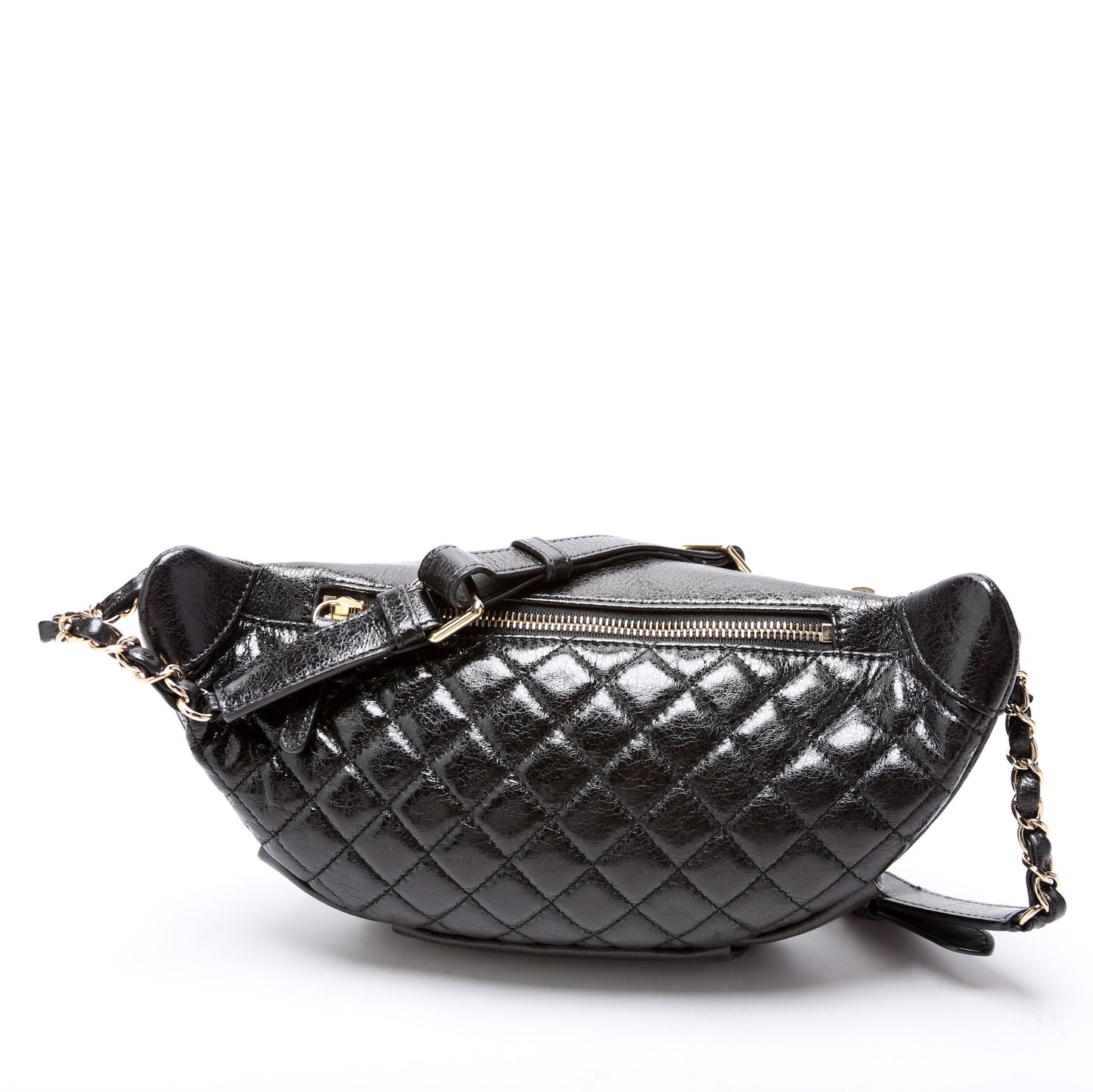 Chanel CC Waist Quilted Crumpled Glazed Lambskin 25M Bag