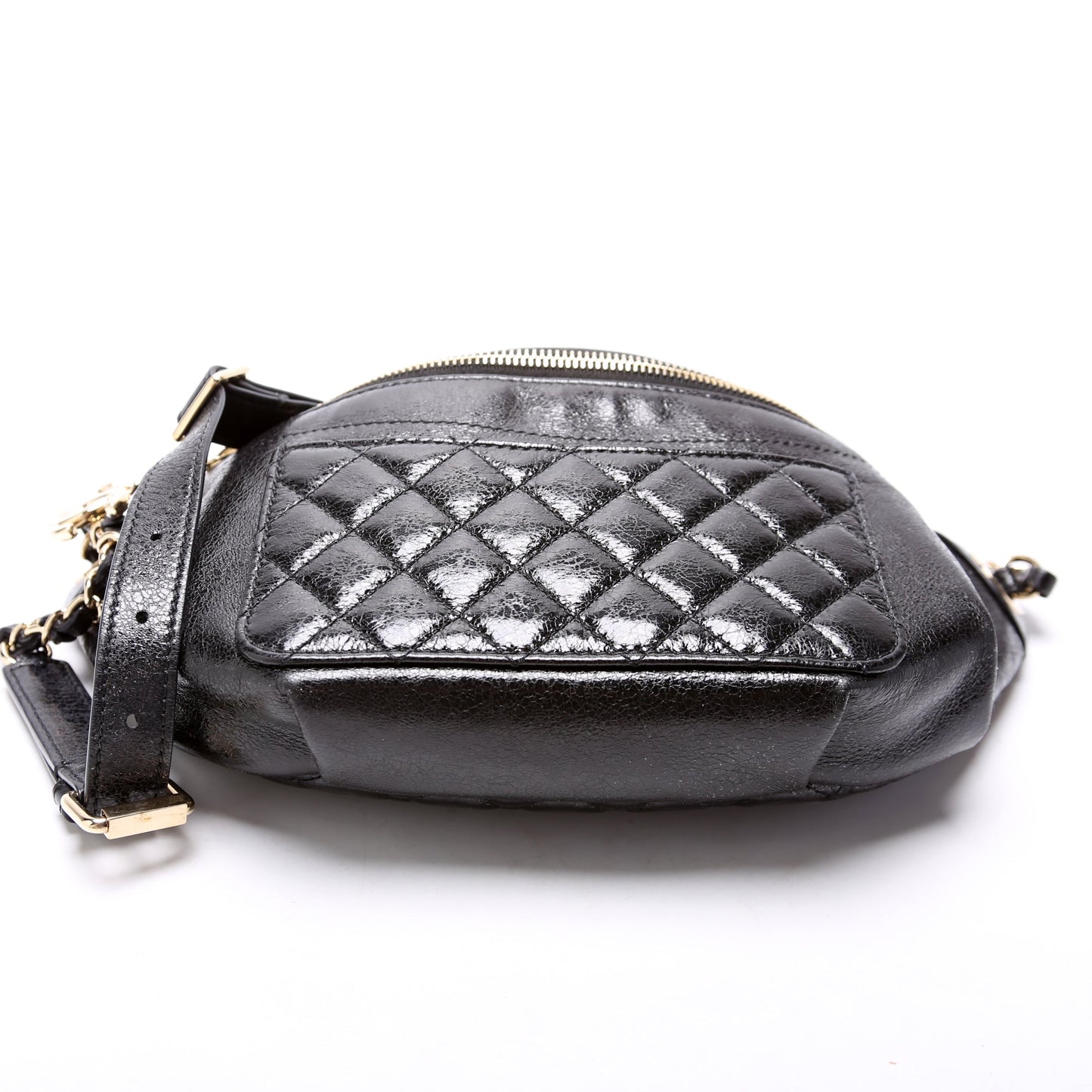 Chanel CC Waist Quilted Crumpled Glazed Lambskin 25M Bag