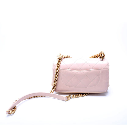 Chanel Straight Lined Mini Flap Quilted Glazed Calfskin 24M Bag