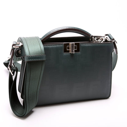 Fendi x Marc Jacobs FF Embossed Peekaboo Iseeu Crossbody 7VA582 Green Bag