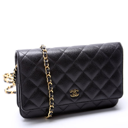 Chanel WOC Classic Quilted Caviar RFID Black Bag