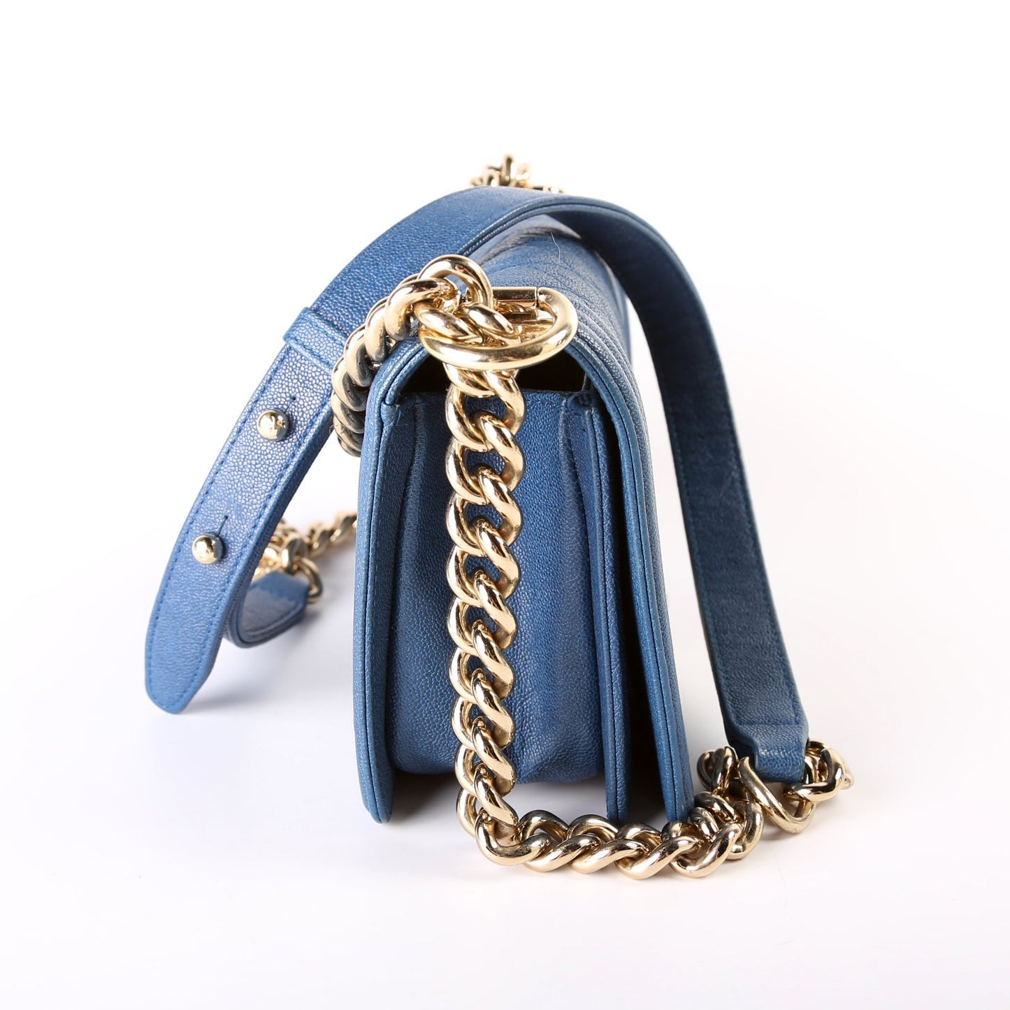 Chanel Boy Flap Small Caviar 27M Blue Bag