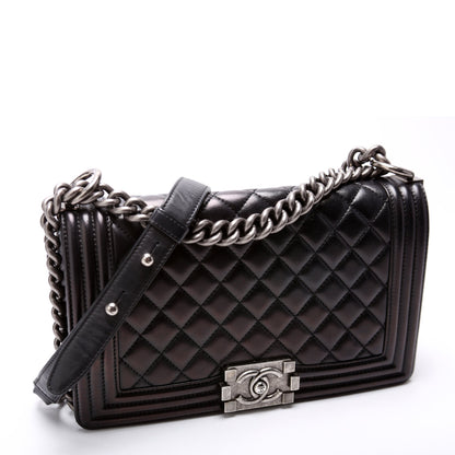 Chanel Boy Flap Medium Old Lambskin 23M Black Bag