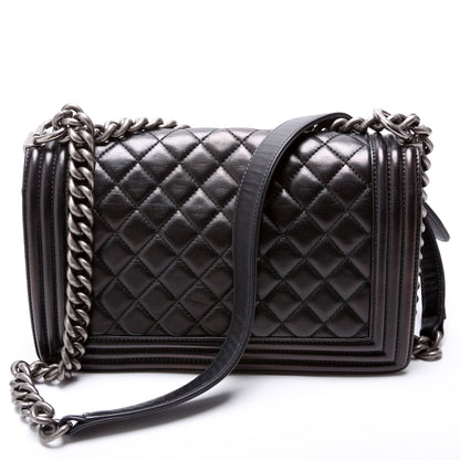 Chanel Boy Flap Medium Old Lambskin 23M Black Bag