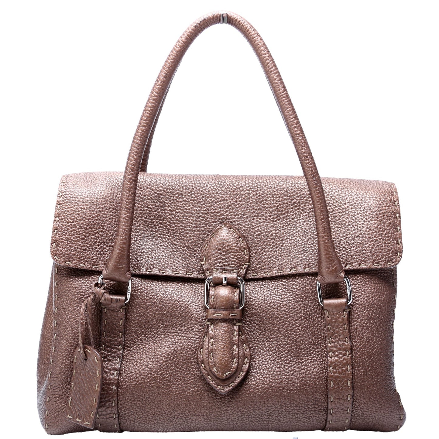 Fendi Linda Selleria Leather Medium Brown Bag