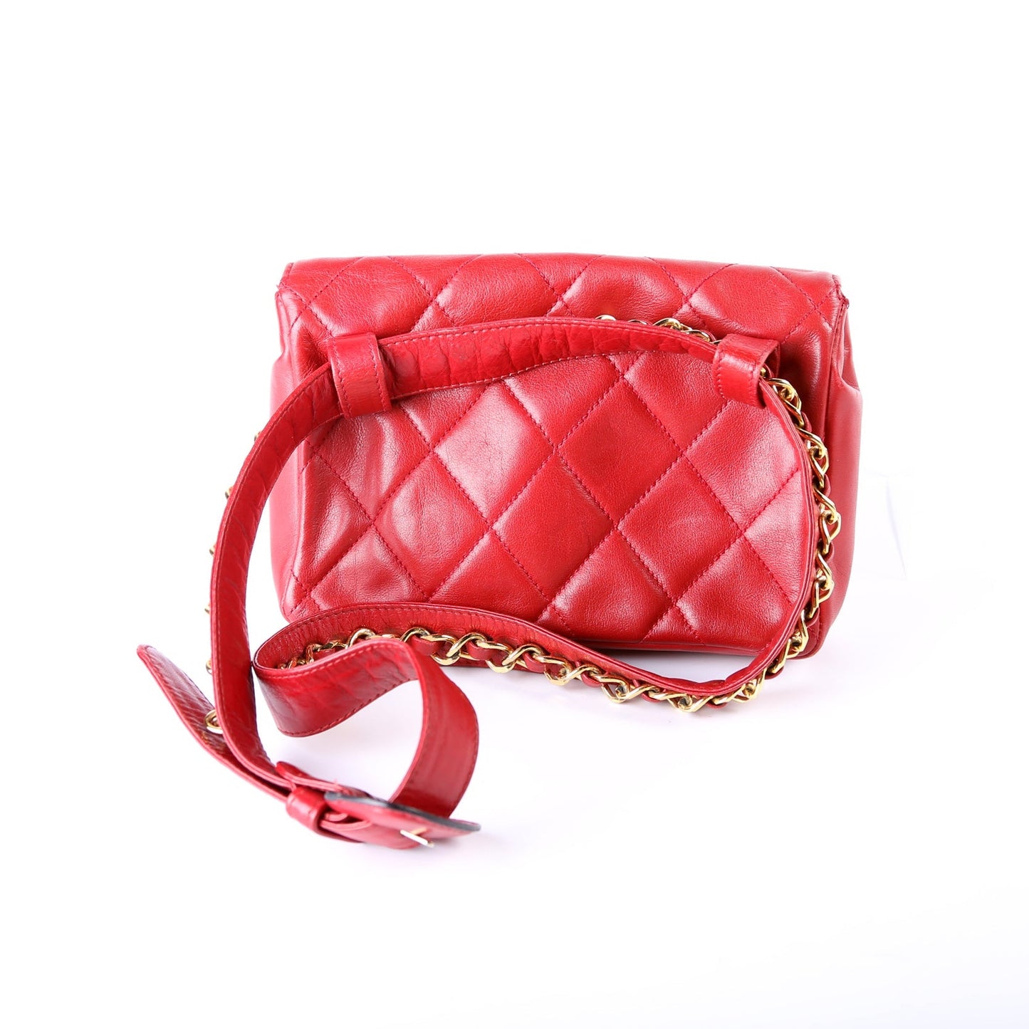 Chanel CC Turnlock Waist Vintage Belt Size 75/30 Red Bag