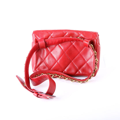 Chanel CC Turnlock Waist Vintage Belt Size 75/30 Red Bag