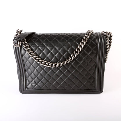 Chanel Boy Flap Large Lambskin 19M Black Bag