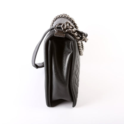 Chanel Boy Flap Large Lambskin 19M Black Bag
