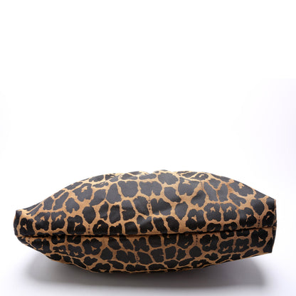 Fendi 8BR448 Leopard Chef Hobo Black/Brown Bag