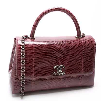 Chanel Coco Top Handle Small Lizard 21M Purple Bag