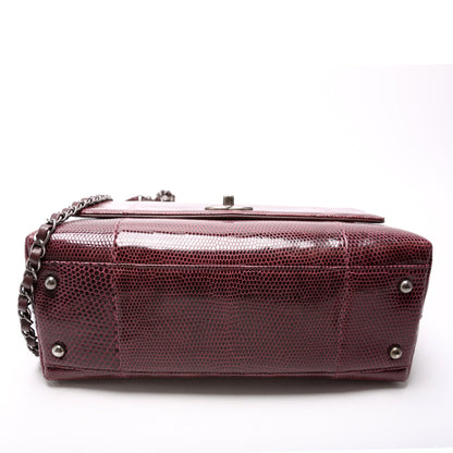 Chanel Coco Top Handle Small Lizard 21M Purple Bag