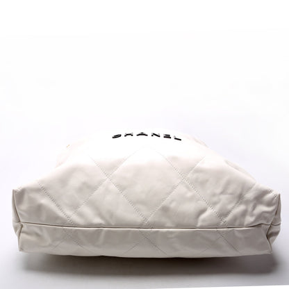 Chanel 22 Quilted Large Hobo White Bag