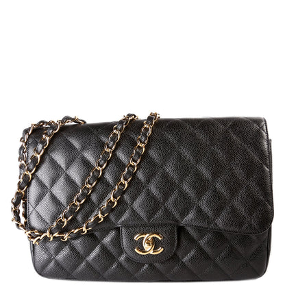 Chanel Classic Flap Jumbo Caviar 10-13M Black Bag