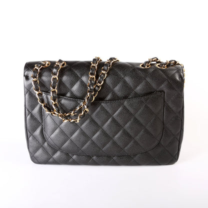Chanel Classic Flap Jumbo Caviar 10-13M Black Bag