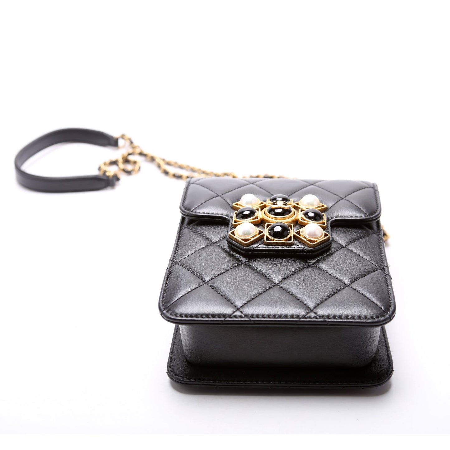 Chanel North South Flap Pearl/Resin CC Quilted Lambskin 30M Bag