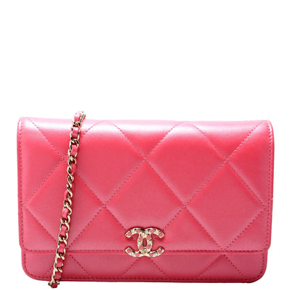 Chanel WOC Pearl CC Lambskin Pink Bag