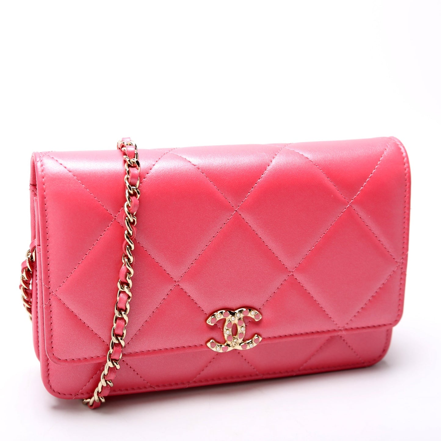 Chanel WOC Pearl CC Lambskin Pink Bag