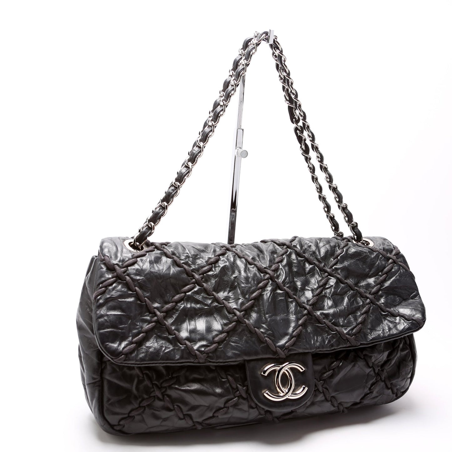 Chanel Ultra Stitch Jumbo Flap Calfskin 14M Black Bag