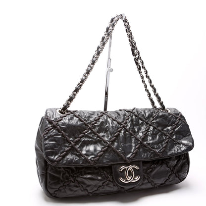 Chanel Ultra Stitch Jumbo Flap Calfskin 14M Black Bag