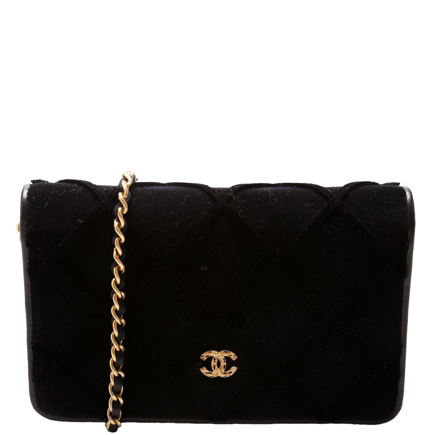 Chanel WOC 3D Quilted Velvet 24M Black Bag