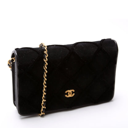 Chanel WOC 3D Quilted Velvet 24M Black Bag