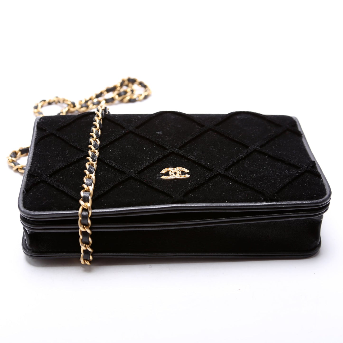 Chanel WOC 3D Quilted Velvet 24M Black Bag